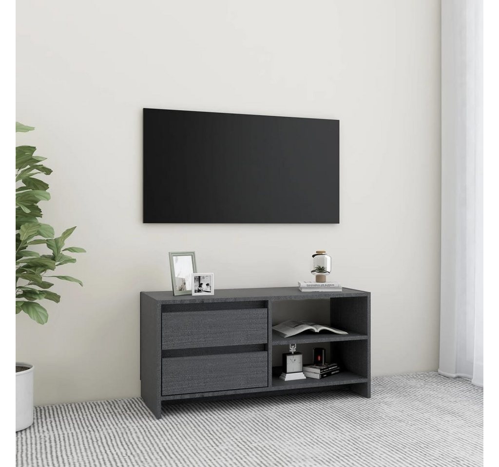 furnicato TV-Schrank Grau 80x31x39 cm Massivholz Kiefer (1-St) von furnicato
