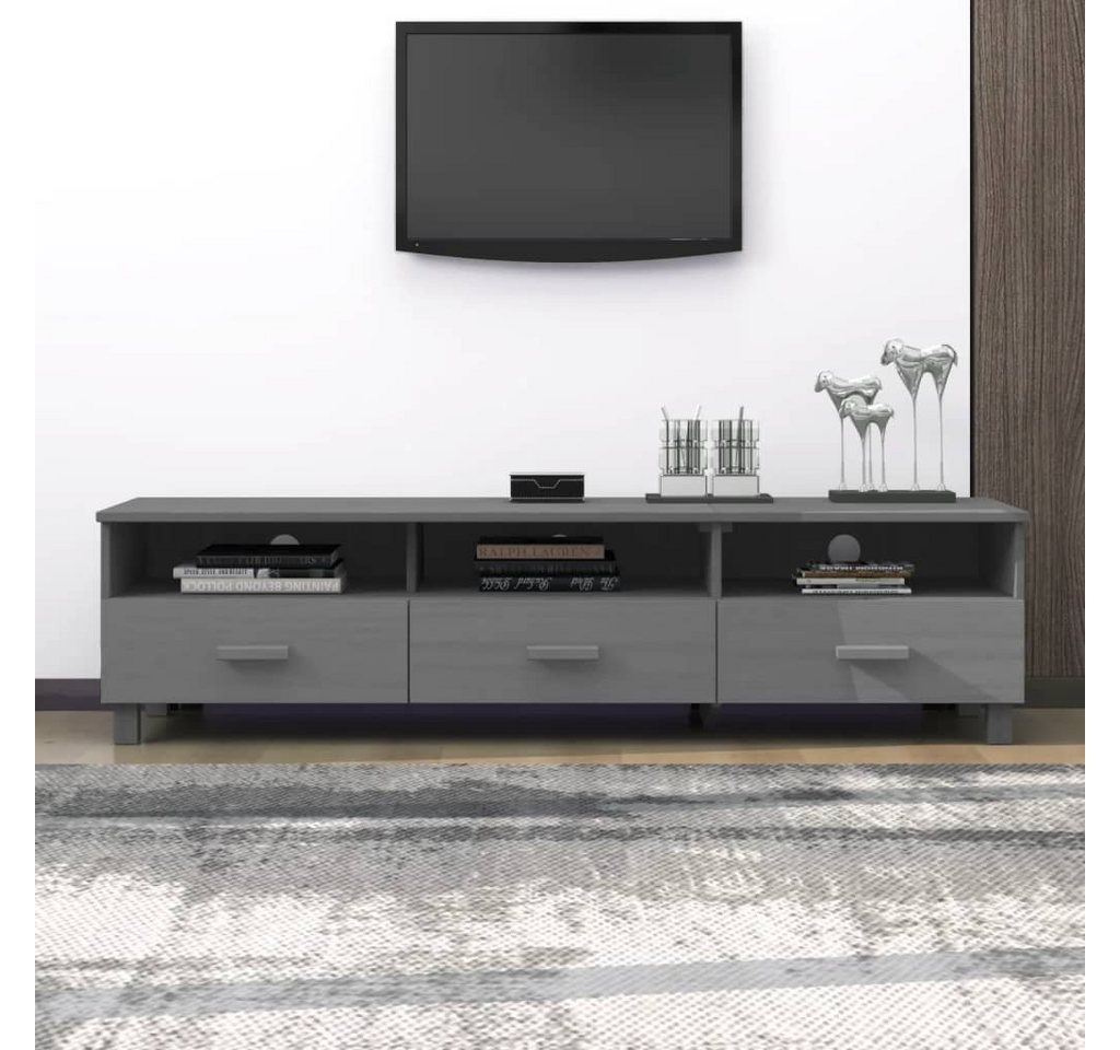 furnicato TV-Schrank HAMAR Dunkelgrau 158x40x40 cm Massivholz Kiefer von furnicato