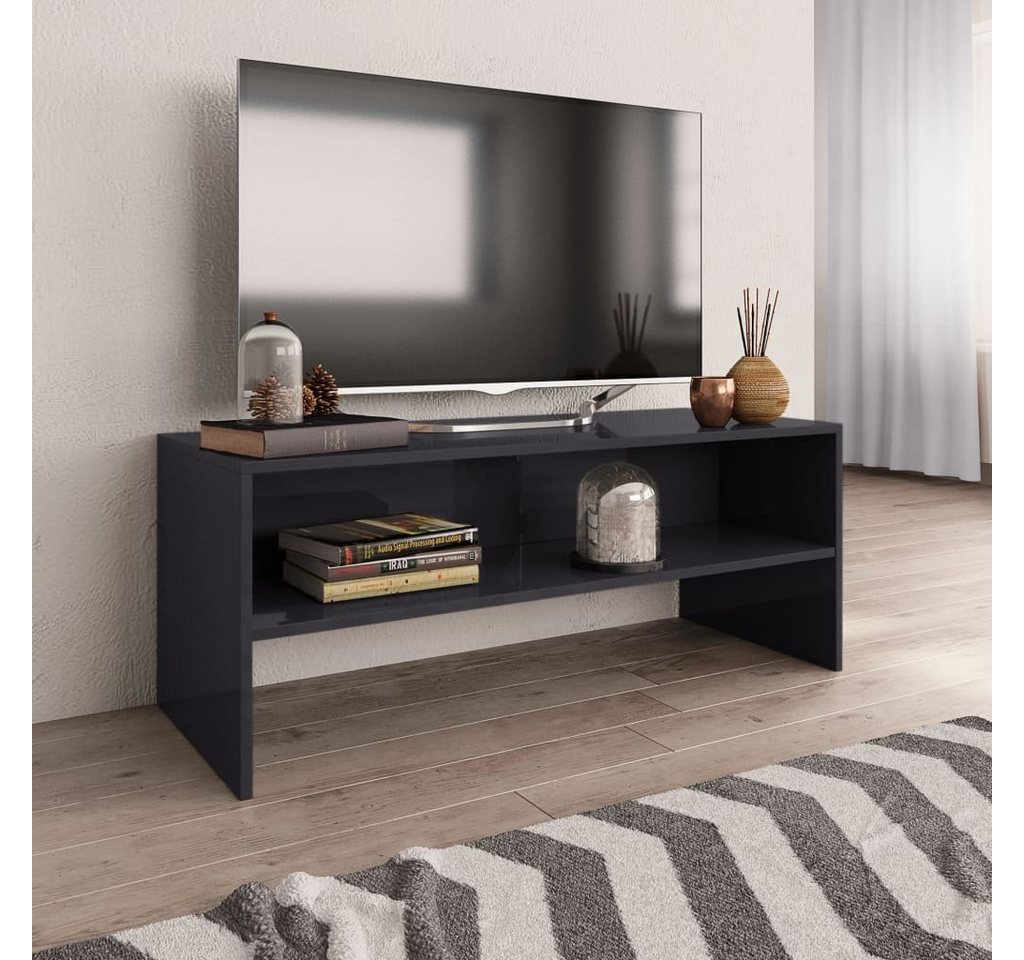 furnicato TV-Schrank Hochglanz-Grau 100x40x40 cm Holzwerkstoff von furnicato
