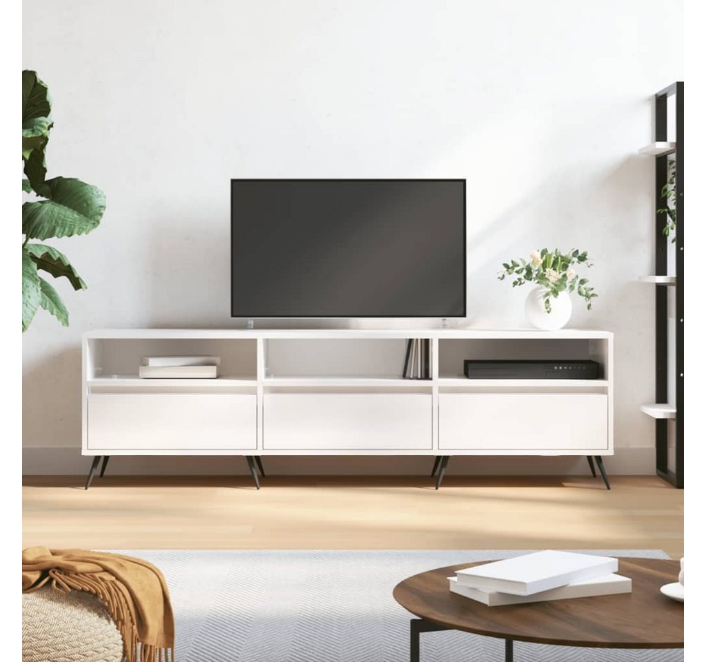 furnicato TV-Schrank Hochglanz-Weiß 150x30x44,5 cm Holzwerkstoff von furnicato