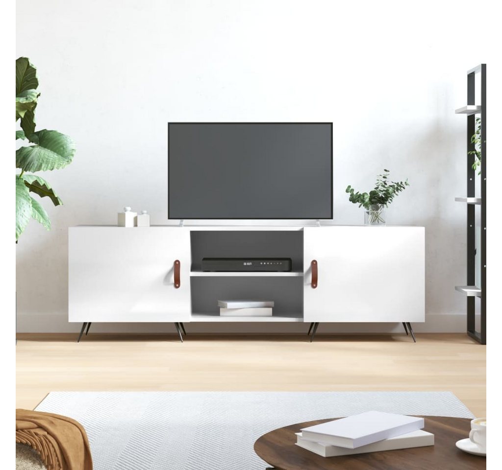 furnicato TV-Schrank Hochglanz-Weiß 150x30x50 cm Holzwerkstoff von furnicato