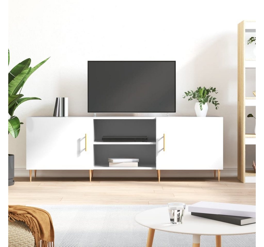 furnicato TV-Schrank Hochglanz-Weiß 150x30x50 cm Holzwerkstoff von furnicato