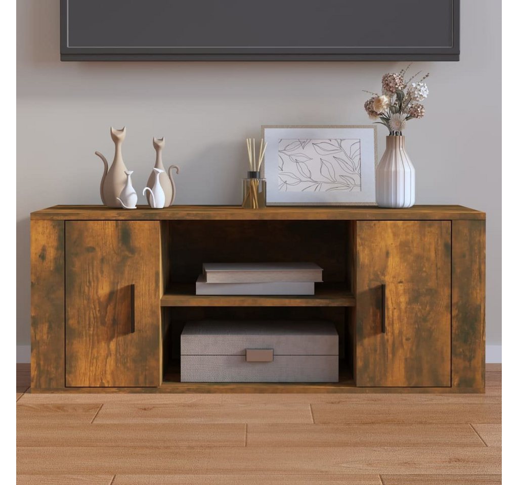 furnicato TV-Schrank Räuchereiche 100x35x40 cm Holzwerkstoff (1-St) von furnicato