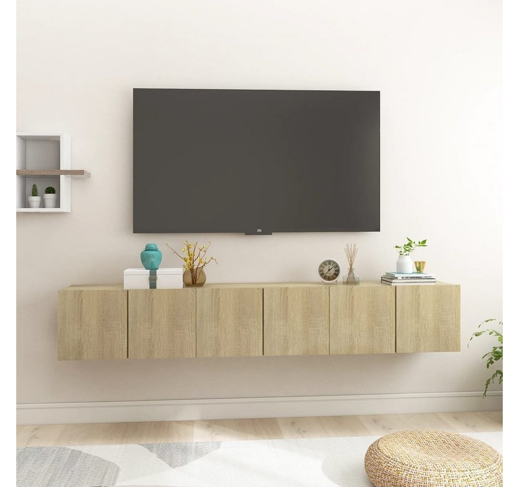 furnicato TV-Schrank TV-Hängeschränke 3 Stk. Sonoma-Eiche 60x30x30 cm von furnicato