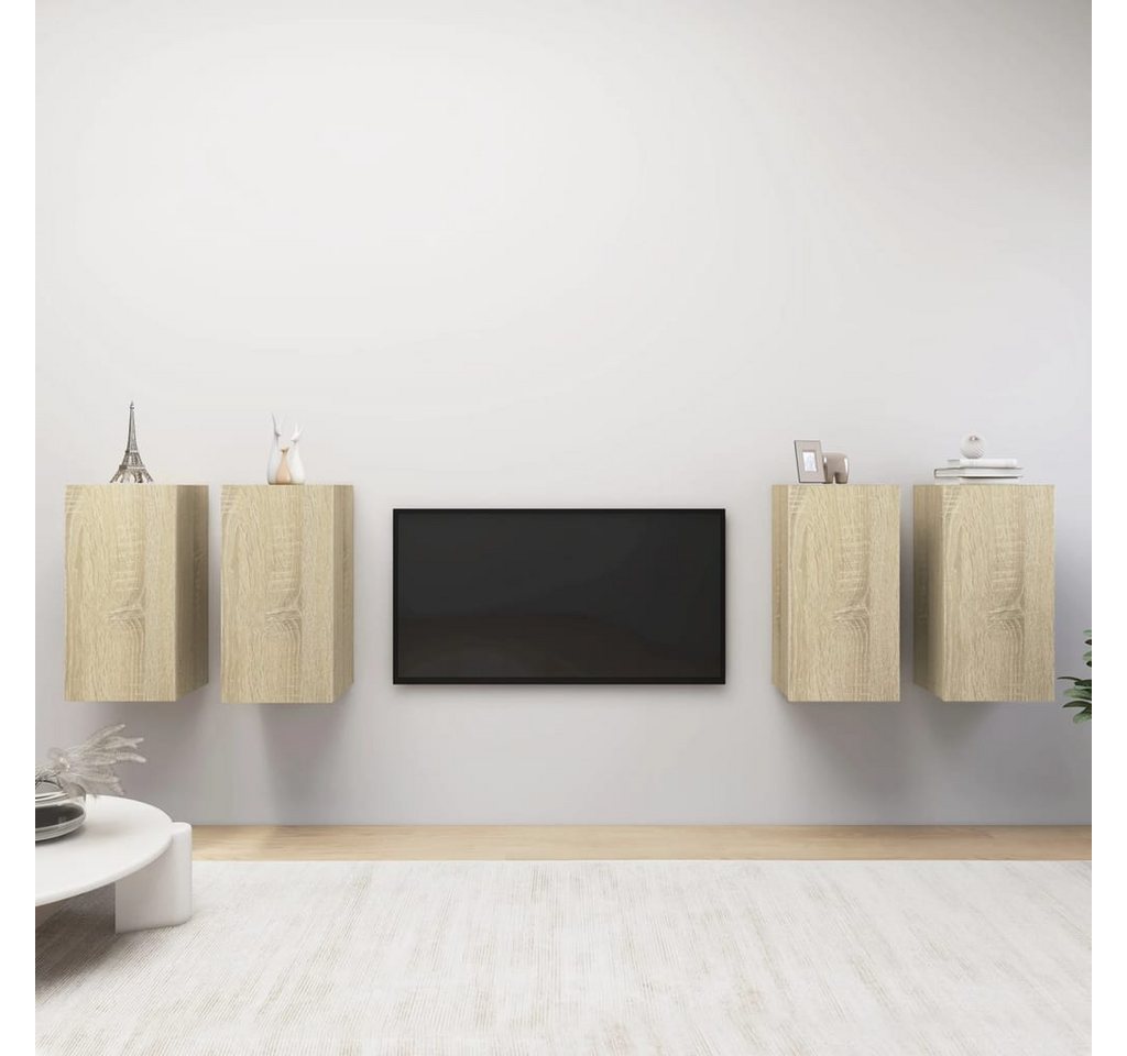 furnicato TV-Schrank TV-Schränke 4 Stk. Sonoma-Eiche 30,5x30x60 cm Holzwerkstoff von furnicato