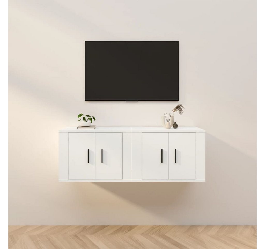 furnicato TV-Schrank TV-Wandschränke 2 Stk. Weiß 57x34,5x40 cm von furnicato