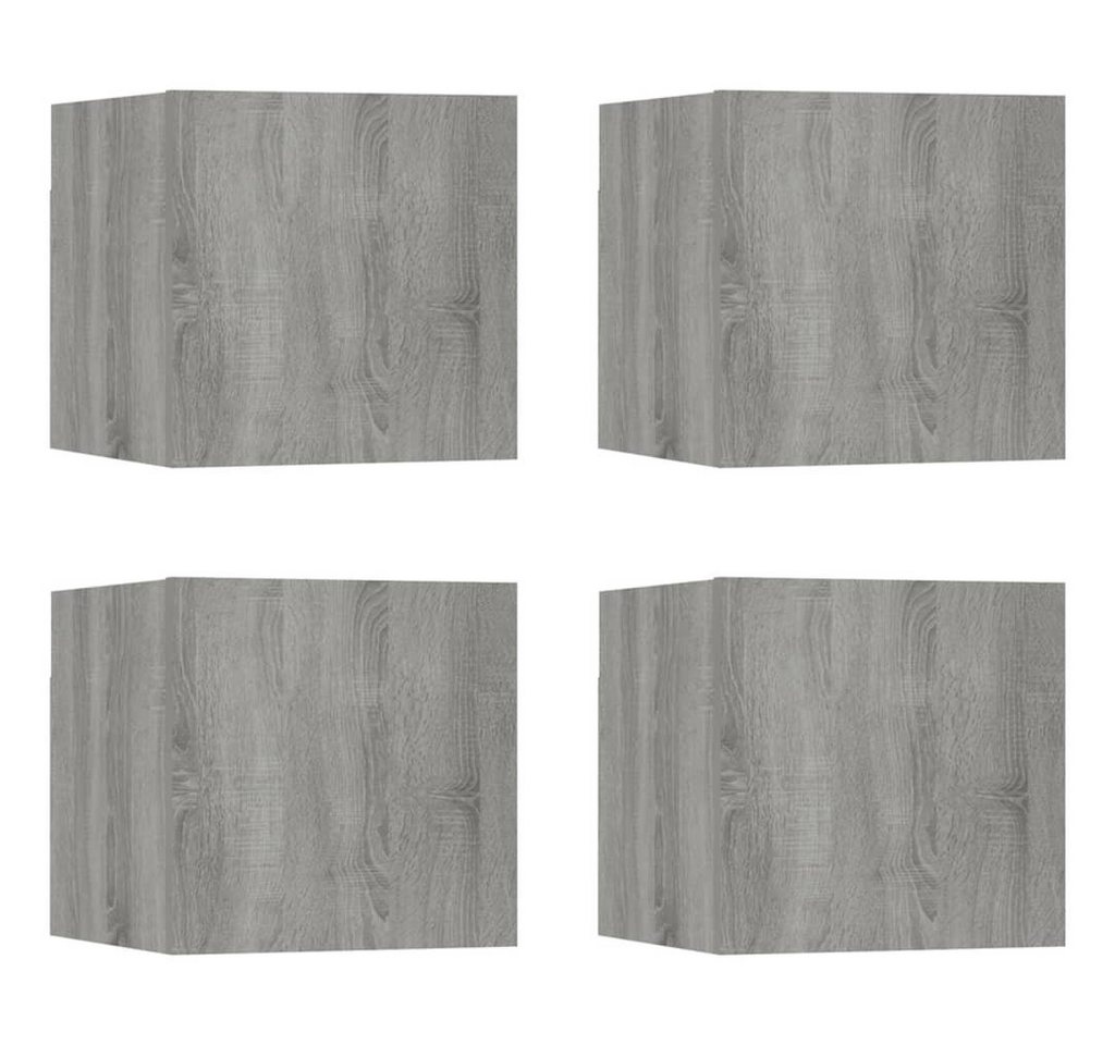 furnicato TV-Schrank TV-Wandschränke 4 Stk. Grau Sonoma 30,5x30x30 cm (1-St) von furnicato