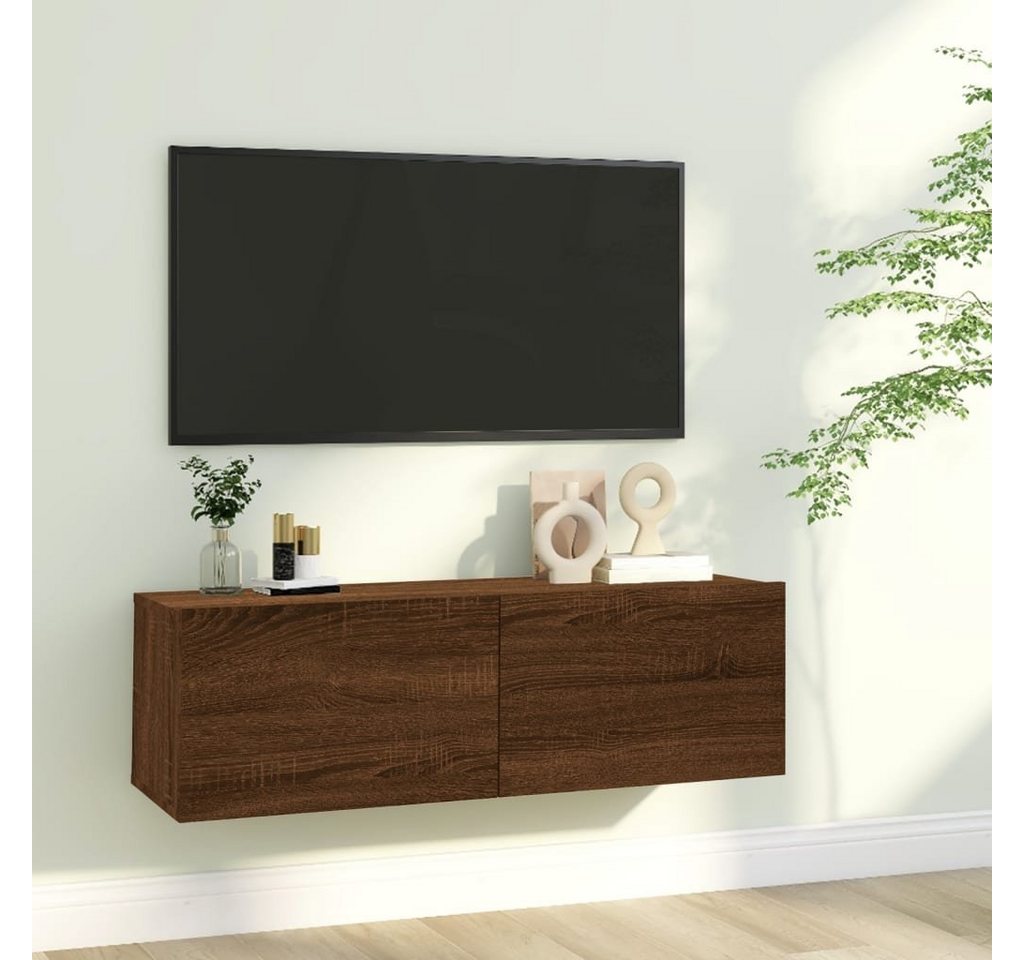 furnicato TV-Schrank TV-Wandschrank Braun Eiche 100x30x30 cm Holzwerkstoff von furnicato