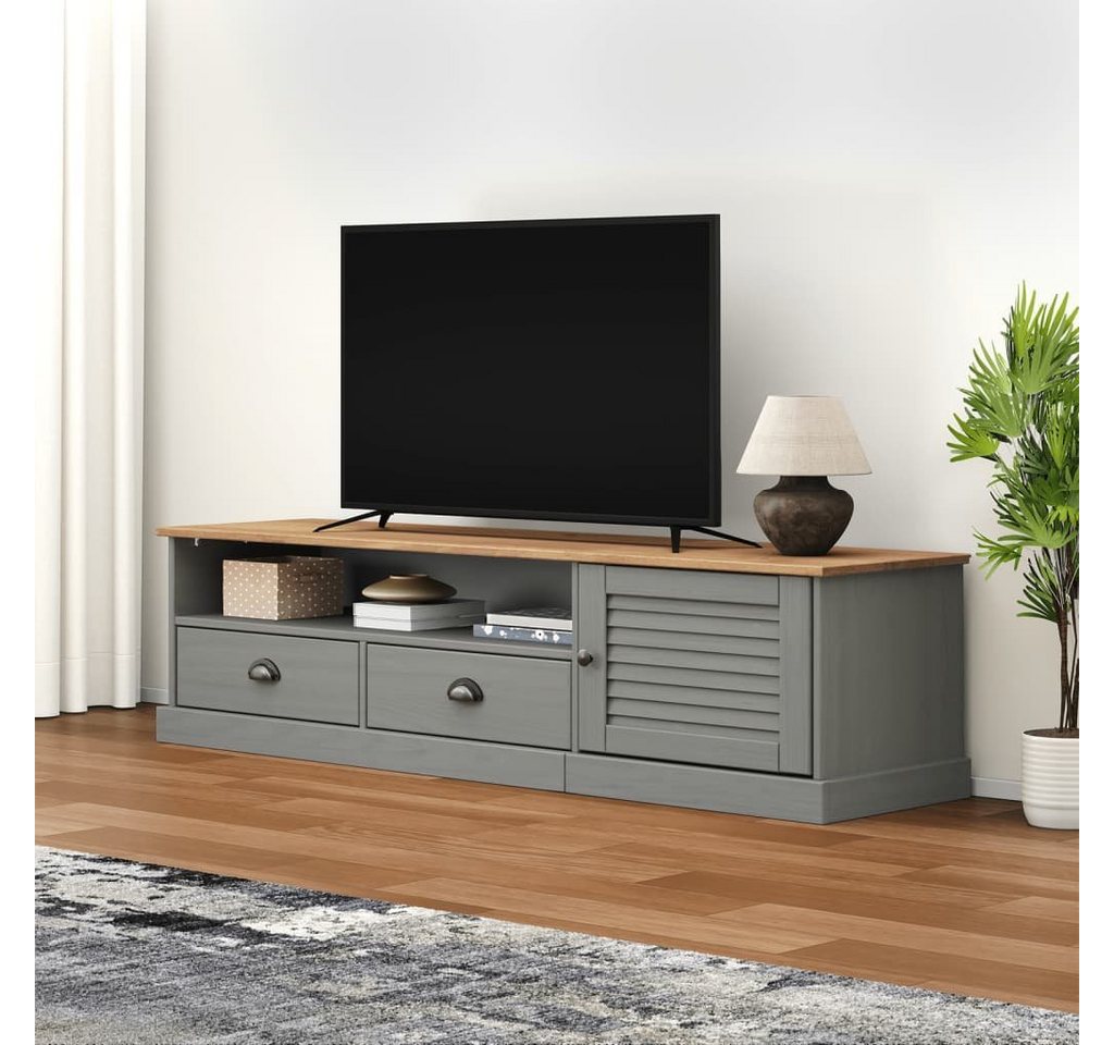 furnicato TV-Schrank VIGO Grau 156x40x40 cm Massivholz Kiefer von furnicato