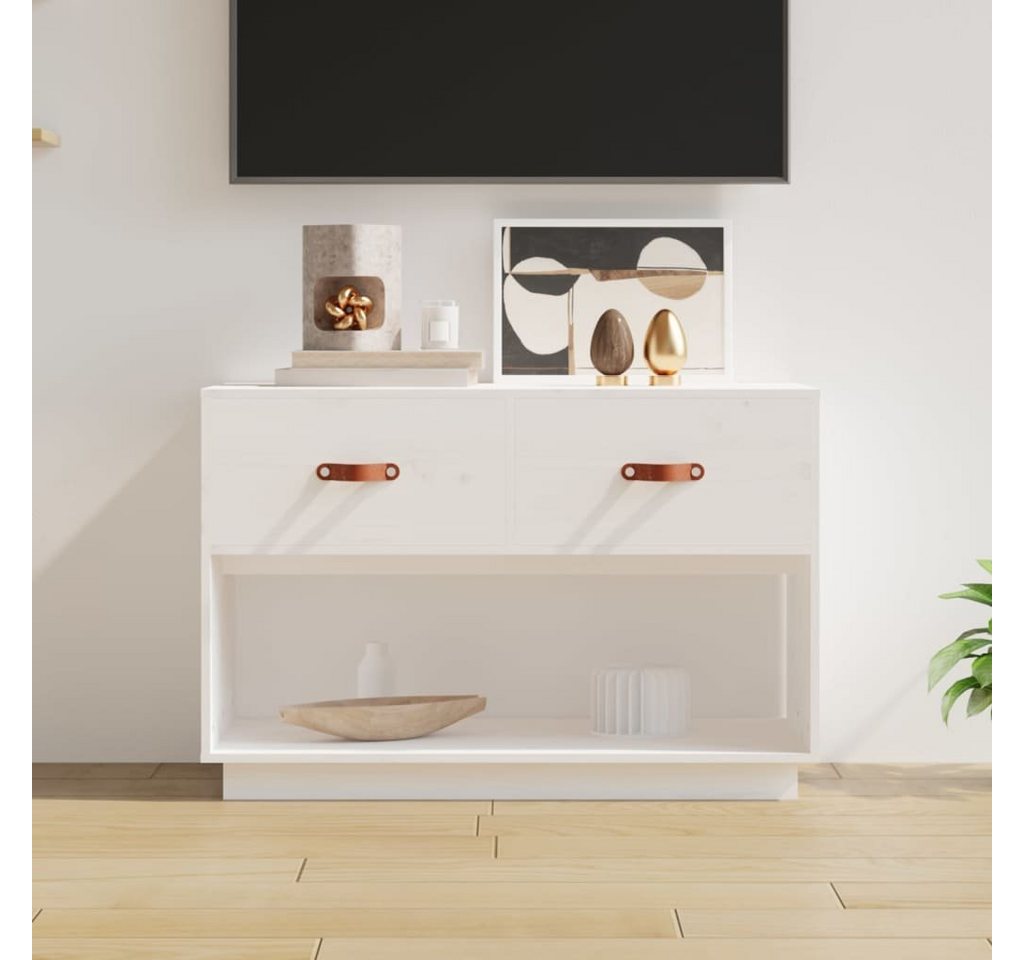 furnicato TV-Schrank Weiß 90x40x60 cm Massivholz Kiefer von furnicato