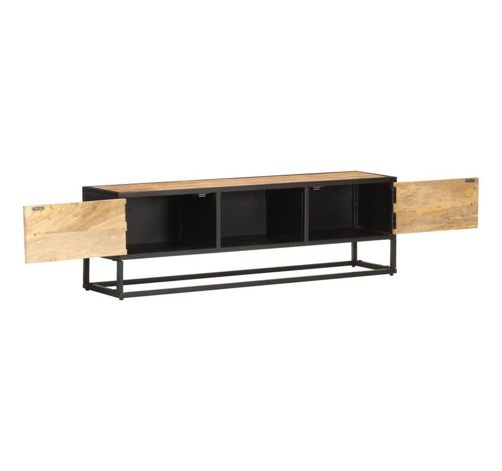 furnicato TV-Schrank mit Geschnitzter Tür 130x30x40 cm Raues Massivholzholz (1-St) von furnicato