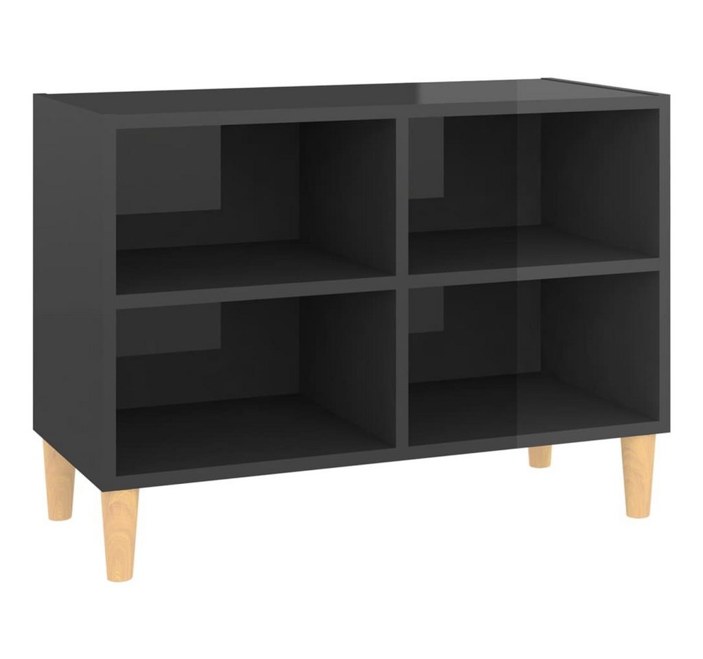 furnicato TV-Schrank mit Massivholz-Beinen Hochglanz-Grau 69,5x30x50 cm von furnicato