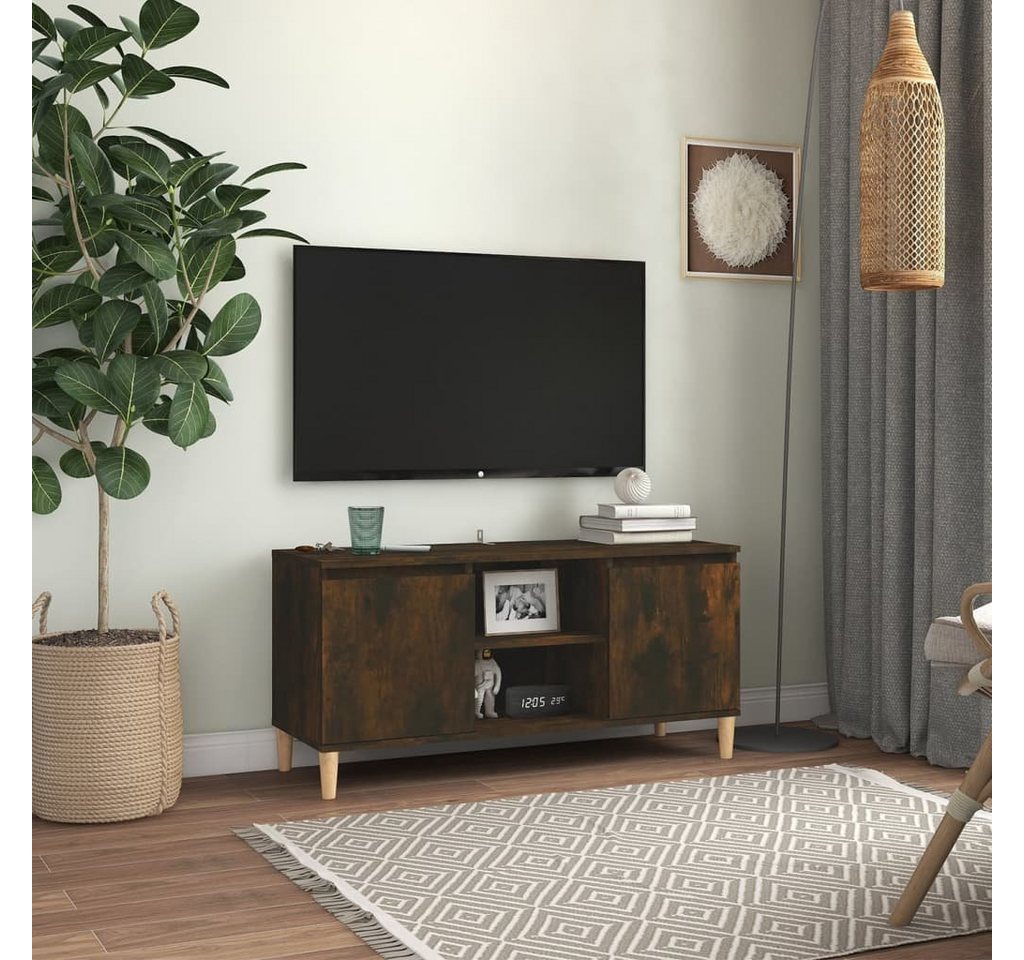 furnicato TV-Schrank mit Massivholz-Beinen Räuchereiche 103,5x35x50 cm von furnicato