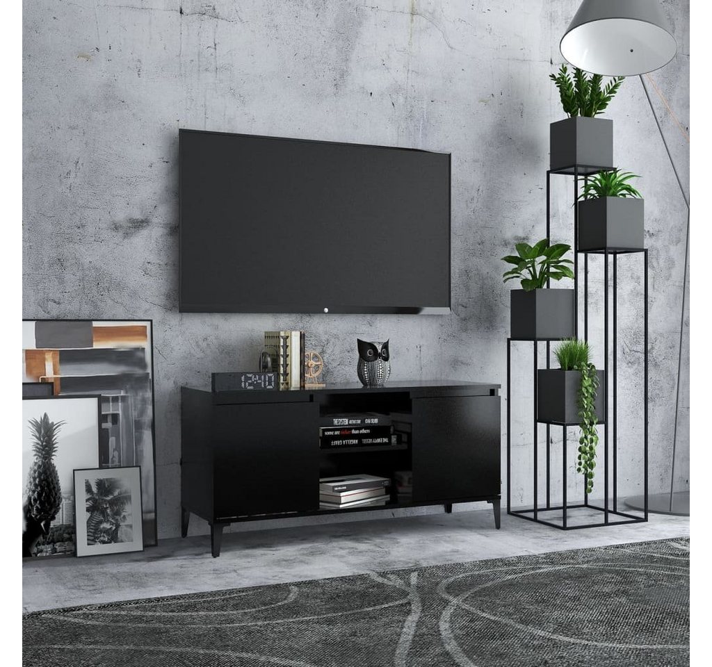 furnicato TV-Schrank mit Metallbeinen Schwarz 103,5x35x50 cm von furnicato