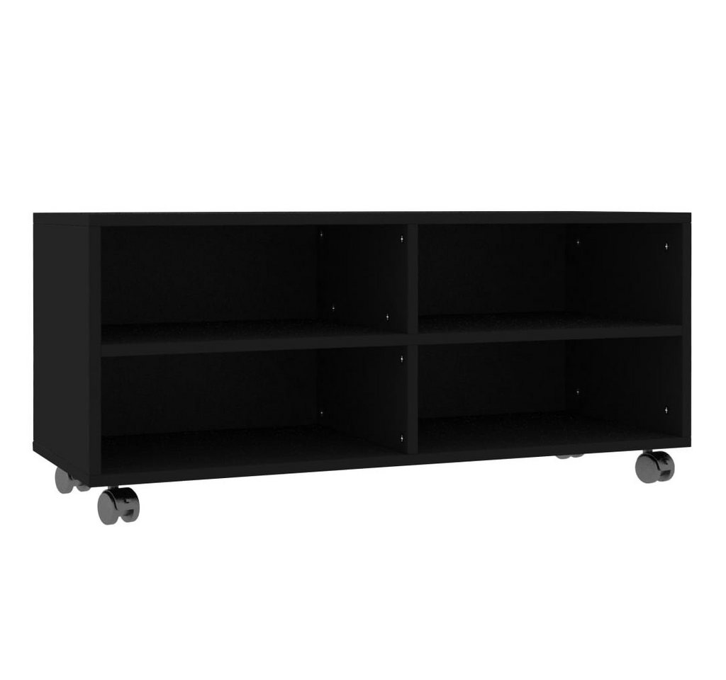 furnicato TV-Schrank mit Rollen Schwarz 90x35x35 cm Holzwerkstoff (1-St) von furnicato