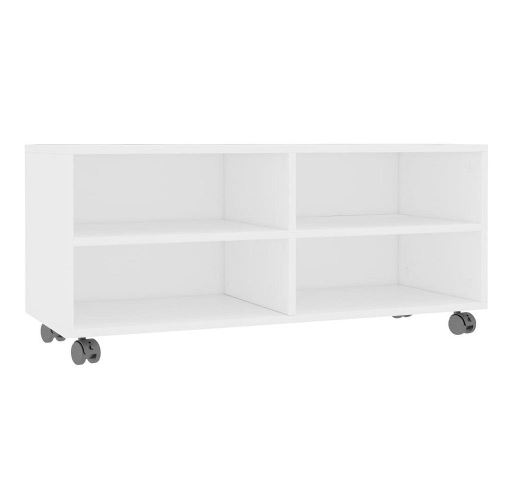 furnicato TV-Schrank mit Rollen Weiß 90x35x35 cm Holzwerkstoff (1-St) von furnicato