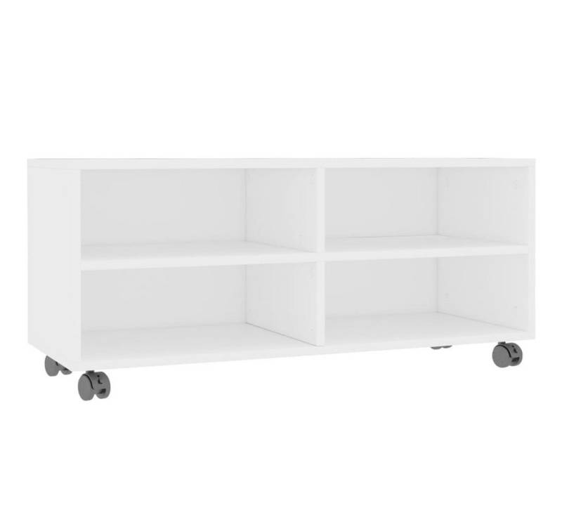 furnicato TV-Schrank mit Rollen Weiß 90x35x35 cm Holzwerkstoff (1-St) von furnicato