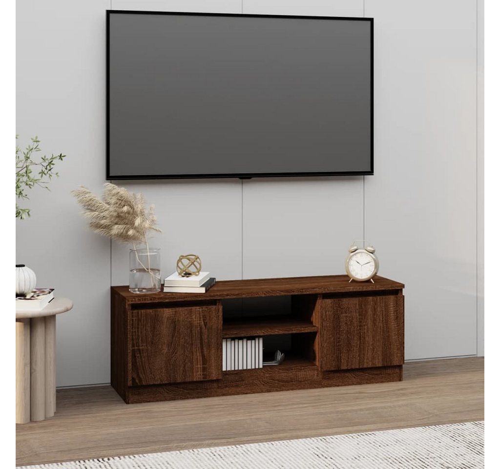 furnicato TV-Schrank mit Tür Braun Eichen-Optik 102x30x36 cm von furnicato