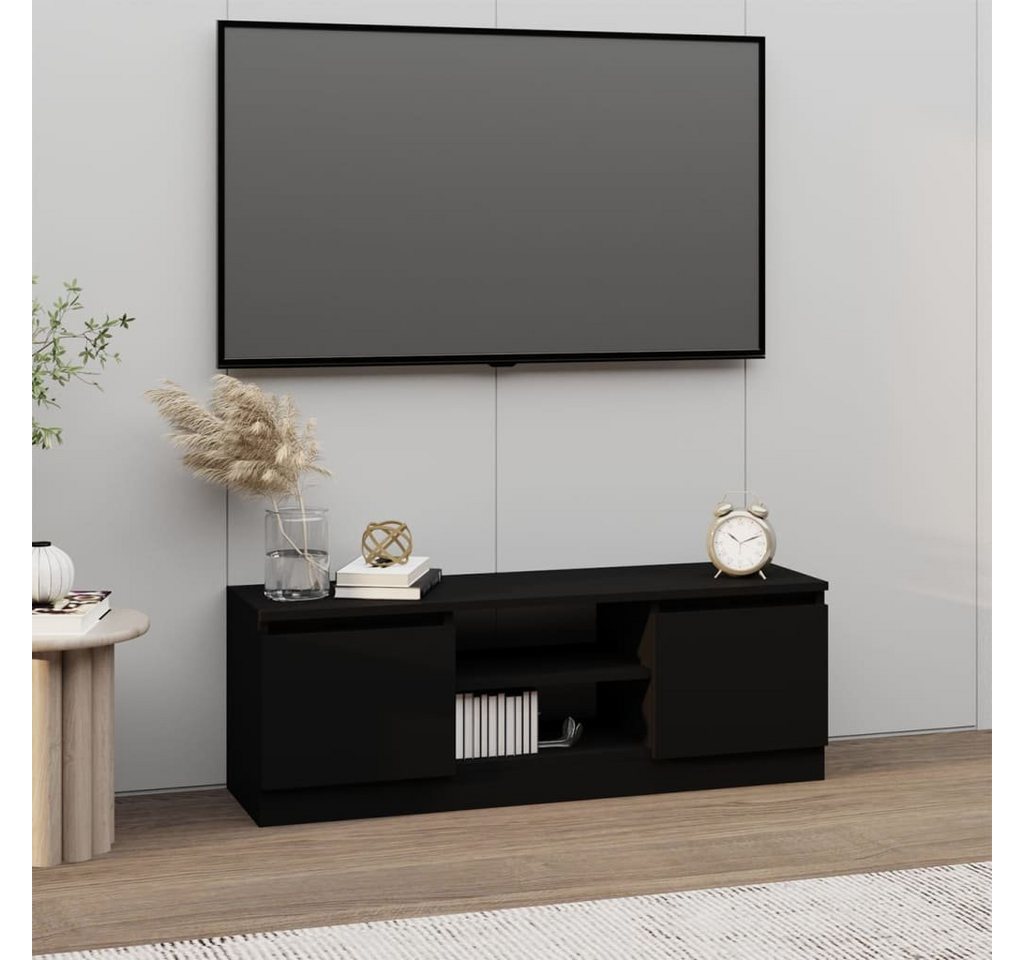 furnicato TV-Schrank mit Tür Schwarz 102x30x36 cm von furnicato