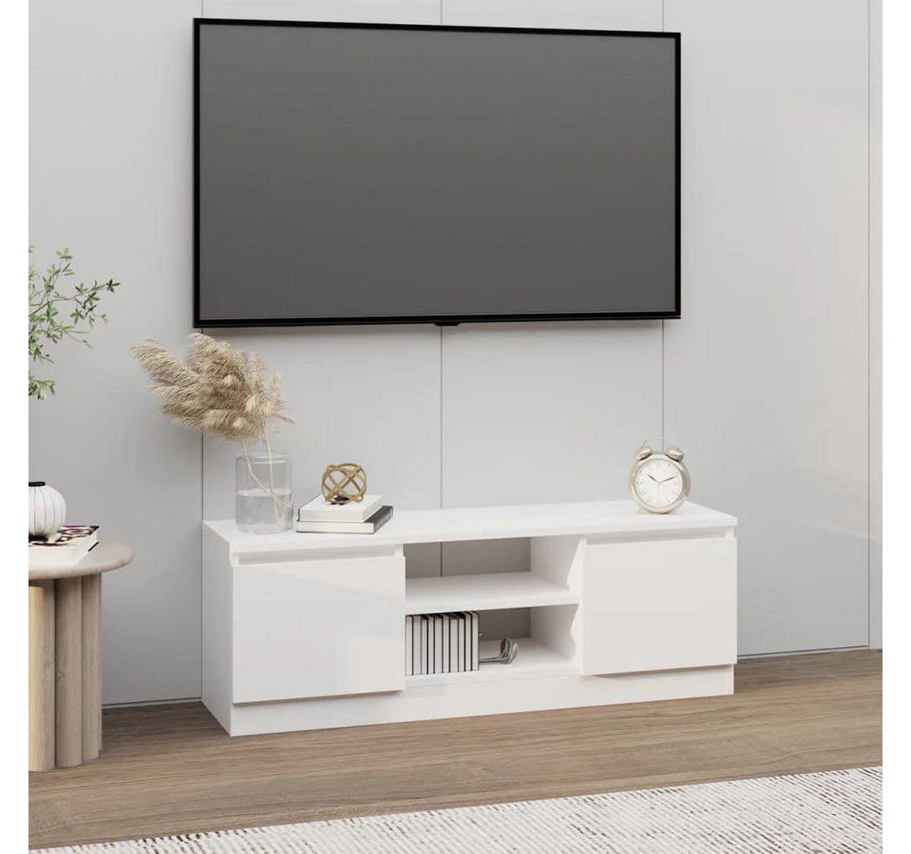 furnicato TV-Schrank mit Tür Weiß 102x30x36 cm von furnicato