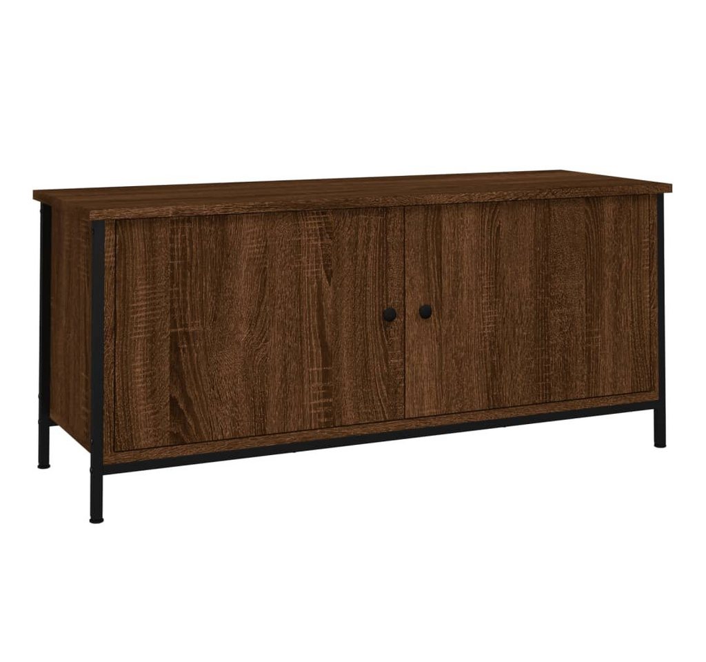 furnicato TV-Schrank mit Türen Braun Eiche 102x35x45cm Holzwerkstoff von furnicato