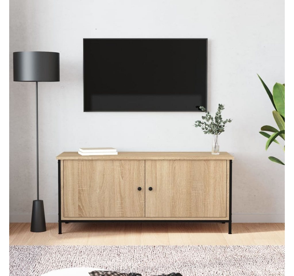furnicato TV-Schrank mit Türen Sonoma-Eiche 102x35x45 cm Holzwerkstoff (1-St) von furnicato