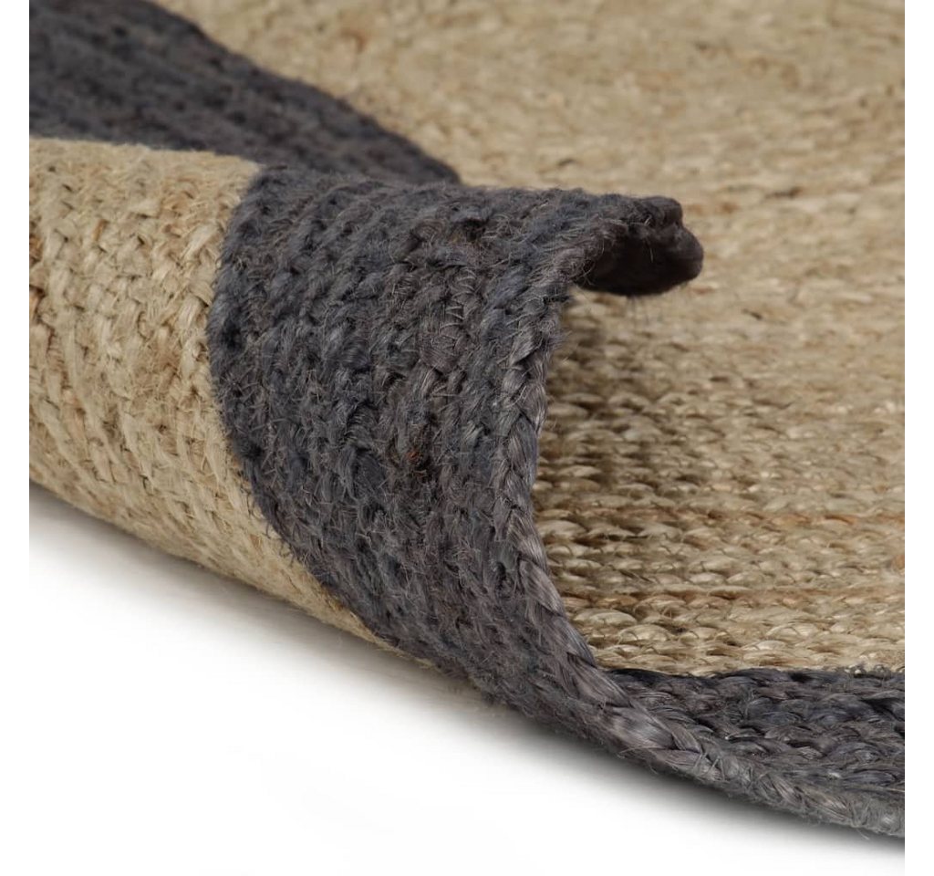 furnicato Teppich Handgefertigt Jute mit Dunkelgrauem Rand 150 cm furnicato Teppich Handgefertigt Jute mit Dunkelgrauem Rand 150 cm von furnicato