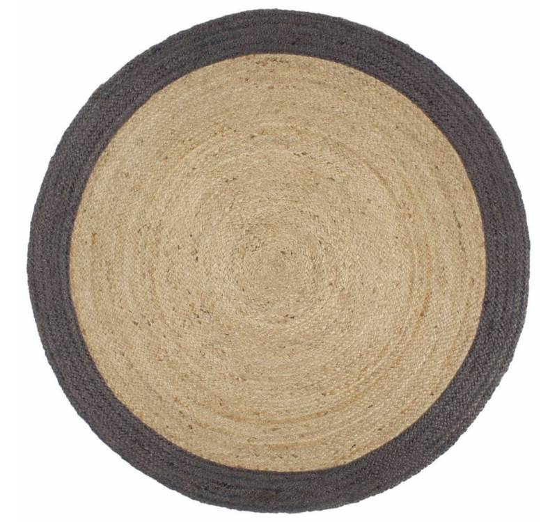 furnicato Teppich Handgefertigt Jute mit Dunkelgrauem Rand 240 cm furnicato Teppich Handgefertigt Jute mit Dunkelgrauem Rand 240 cm von furnicato