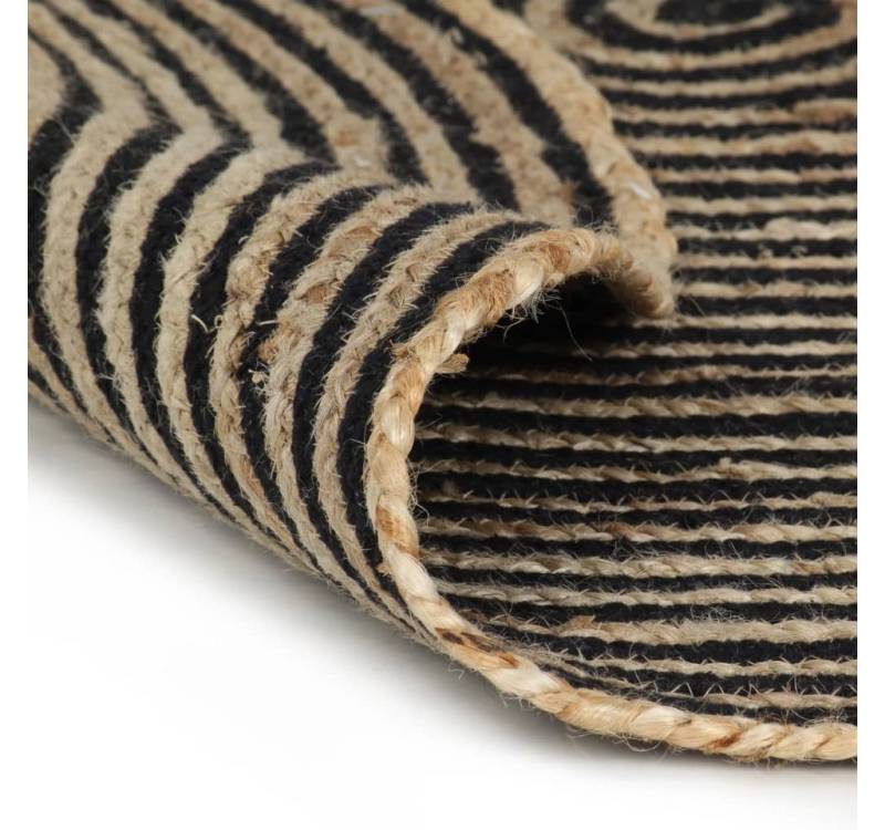 furnicato Teppich Handgefertigt Jute mit Spiralen-Design Schwarz 90 cm furnicato Teppich Handgefertigt Jute mit Spiralen-Design Schwarz 90 cm von furnicato