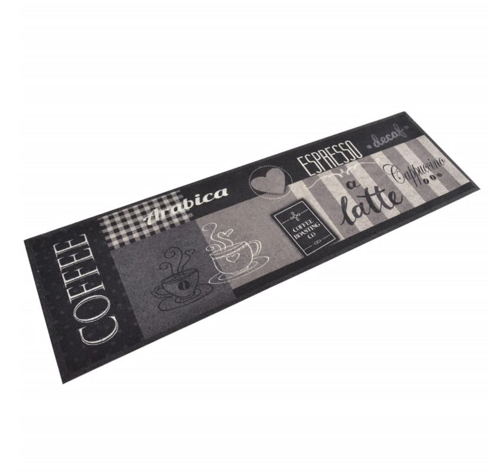 furnicato Teppich Küchenteppich Waschbar Coffee Schwarz 45x150 cm Samt furnicato Teppich Küchenteppich Waschbar Coffee Schwarz 45x150 cm Samt von furnicato