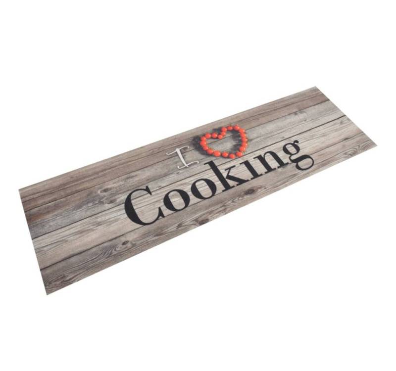 furnicato Teppich Küchenteppich Waschbar Cooking Grau 45x150 cm Samt von furnicato