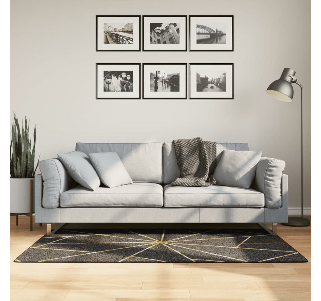 furnicato Teppich Waschbar Schwarz und Golden 80x150 cm Rutschfest furnicato Teppich Waschbar Schwarz und Golden 80x150 cm Rutschfest von furnicato