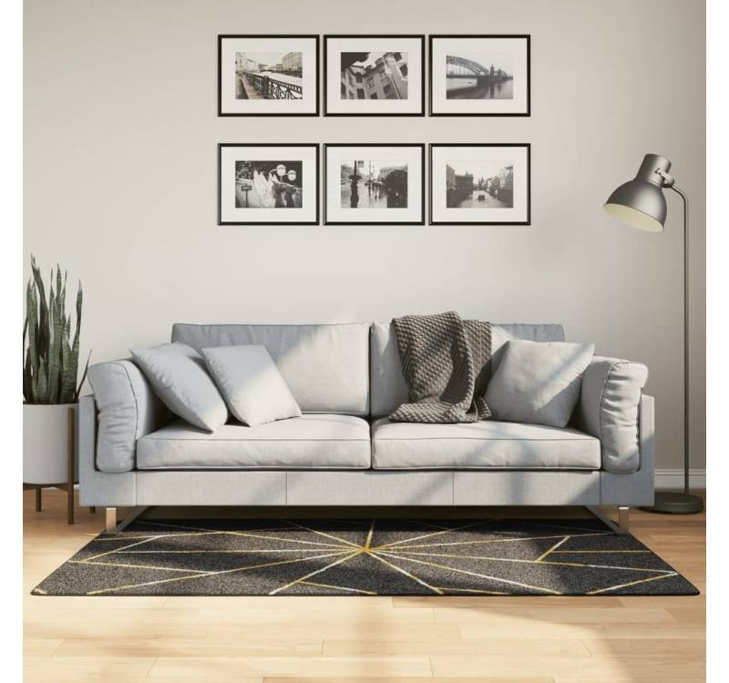 furnicato Teppich Waschbar Schwarz und Golden 80x150 cm Rutschfest furnicato Teppich Waschbar Schwarz und Golden 80x150 cm Rutschfest von furnicato