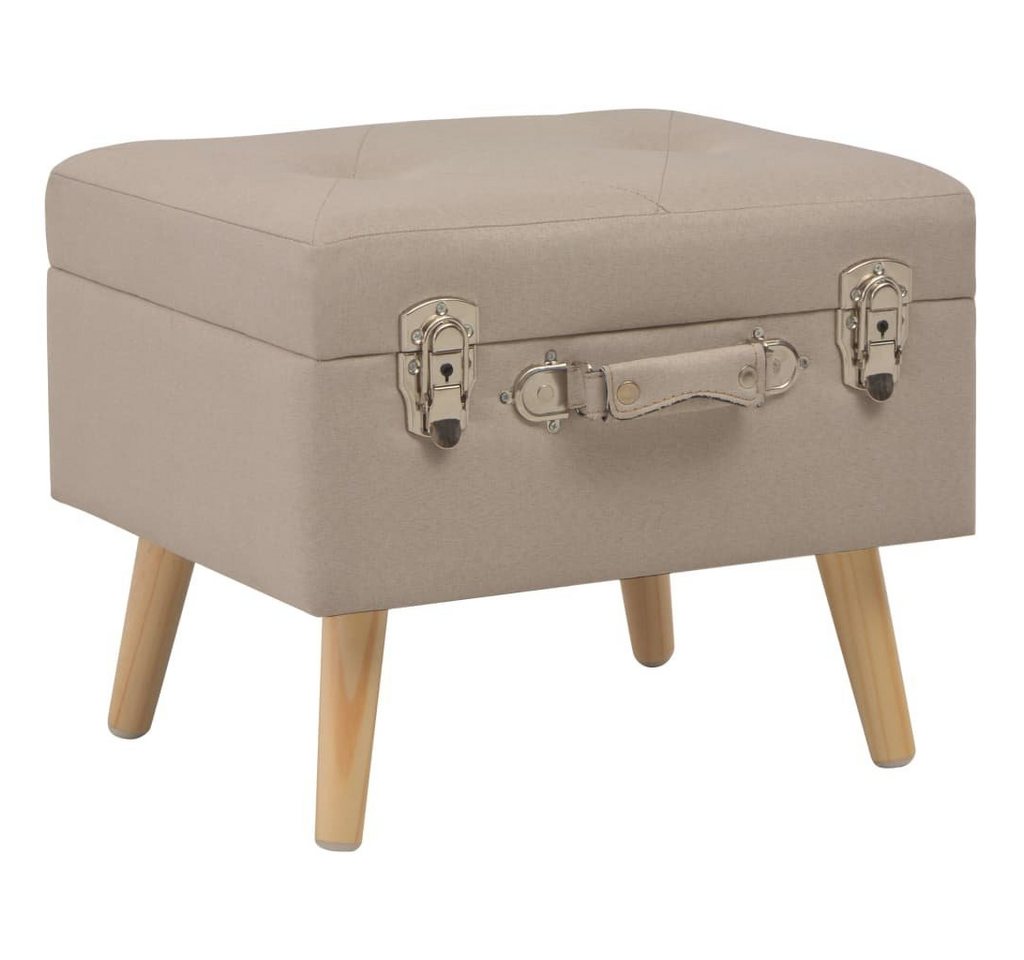 furnicato Truhenbank Hocker mit Stauraum 40 cm Beige Stoff von furnicato