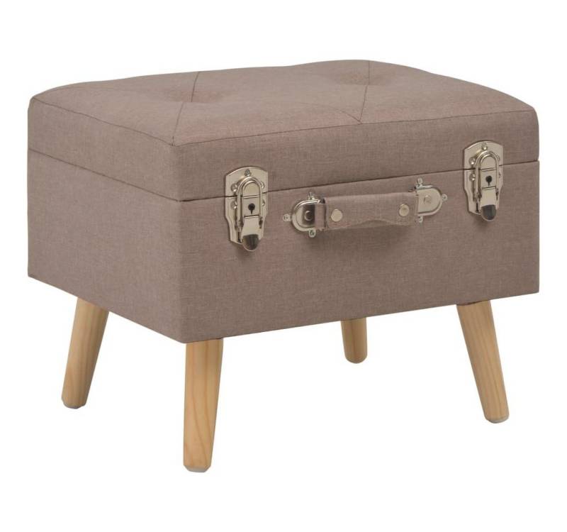 furnicato Truhenbank Hocker mit Stauraum 40 cm Braun Stoff von furnicato