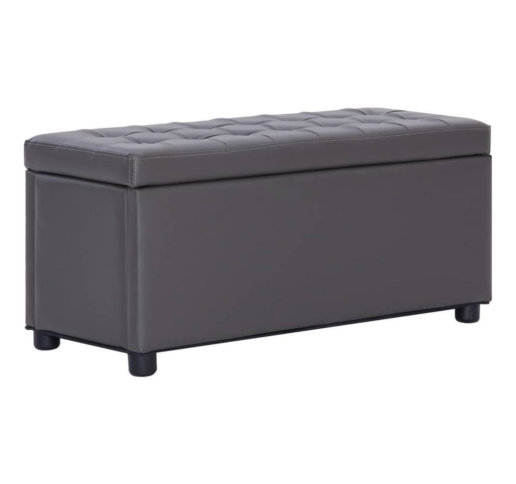 furnicato Truhenbank Ottoman mit Stauraum 87,5 cm Grau Kunstleder von furnicato