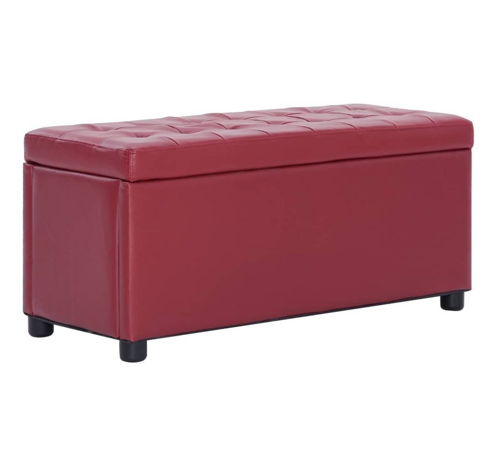 furnicato Truhenbank Ottoman mit Stauraum 87,5 cm Weinrot Kunstleder von furnicato