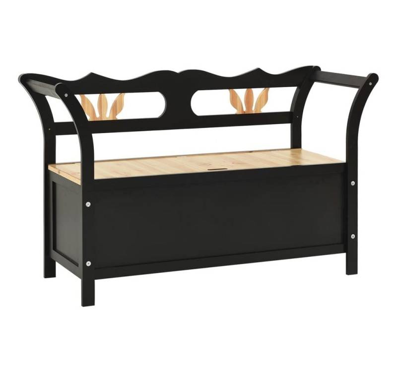 furnicato Truhenbank Sitzbank Schwarz 107x45x75,5 cm Massivholz Tanne (1-St) von furnicato