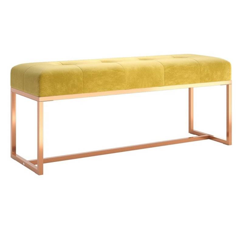 furnicato Truhenbank Sitzbank Senfgelb 110x36x45 cm Samt (1-St) von furnicato