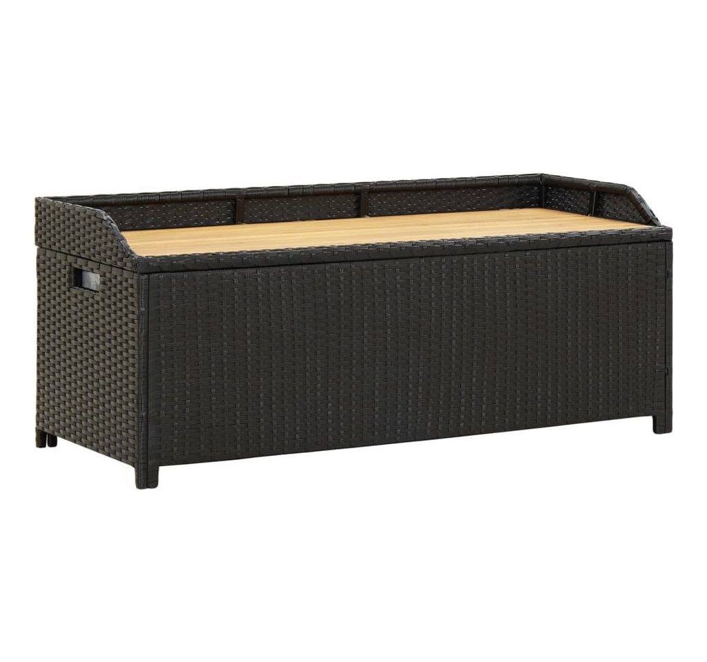 furnicato Truhenbank Sitzbank mit Stauraum 120 cm Poly Rattan Schwarz (1-St) von furnicato