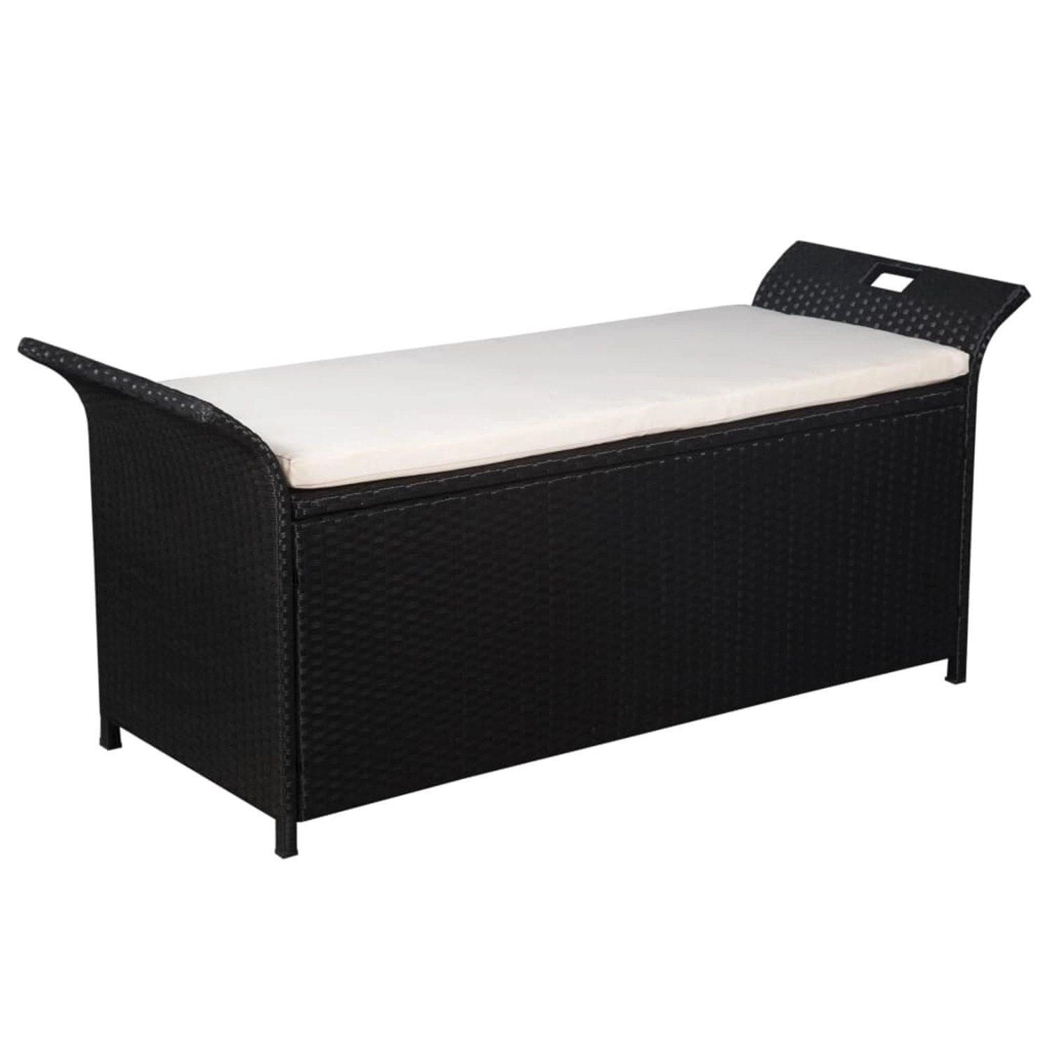 furnicato Truhenbank mit Polster 138 cm Poly Rattan Schwarz furnicato Truhenbank mit Polster 138 cm Poly Rattan Schwarz von furnicato