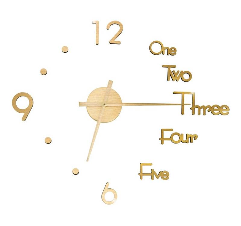 furnicato Uhr 3D-Wanduhr Modernes Design Golden 100 cm XXL furnicato Uhr 3D-Wanduhr Modernes Design Golden 100 cm XXL von furnicato