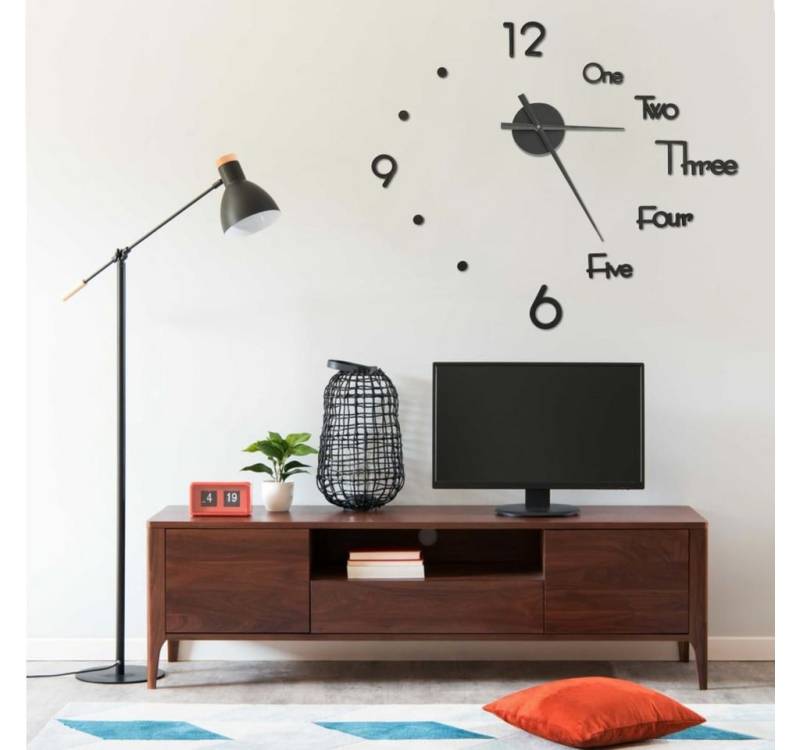 furnicato Uhr 3D-Wanduhr Modernes Design Schwarz 100 cm XXL furnicato Uhr 3D-Wanduhr Modernes Design Schwarz 100 cm XXL von furnicato