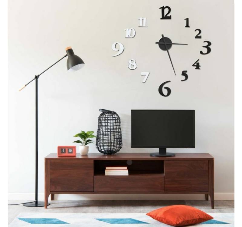 furnicato Uhr 3D-Wanduhr Modernes Design Schwarz und Weiß 100 cm XXL furnicato Uhr 3D-Wanduhr Modernes Design Schwarz und Weiß 100 cm XXL von furnicato