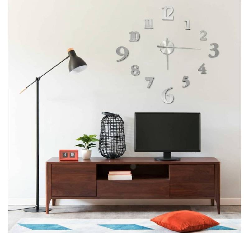 furnicato Uhr 3D-Wanduhr Modernes Design Silbern 100 cm XXL furnicato Uhr 3D-Wanduhr Modernes Design Silbern 100 cm XXL von furnicato