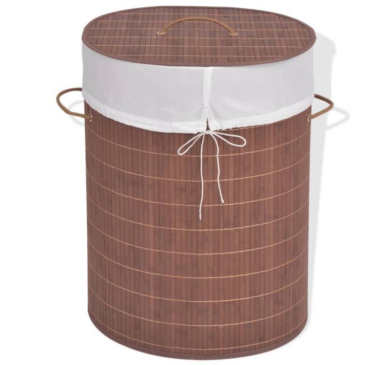 furnicato Wäschekorb Bambus-Oval Braun (1 St) von furnicato