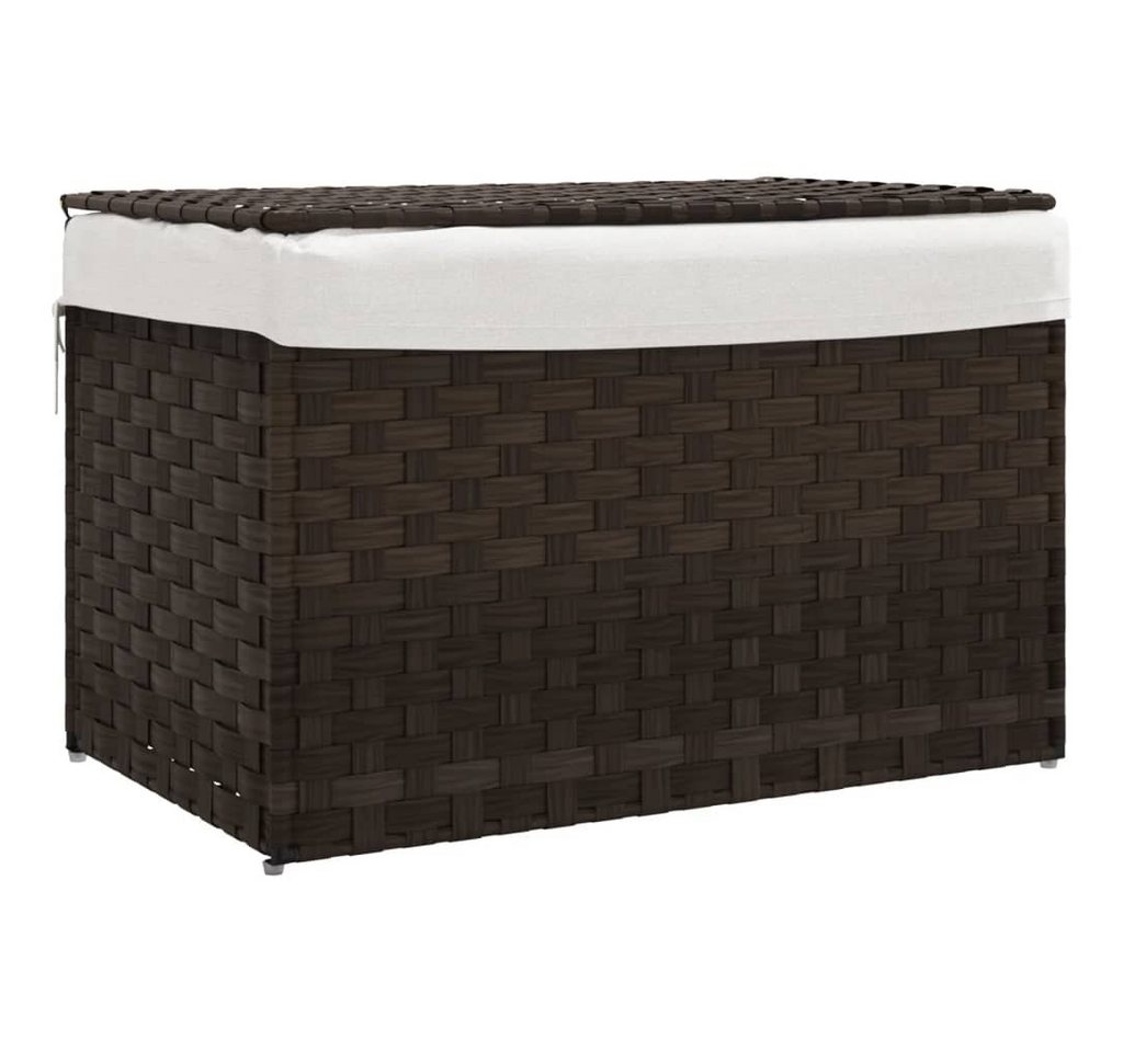 furnicato Wäschekorb mit Deckel Dunkelbraun 55,5x35x34 cm Poly Rattan (1 St) von furnicato