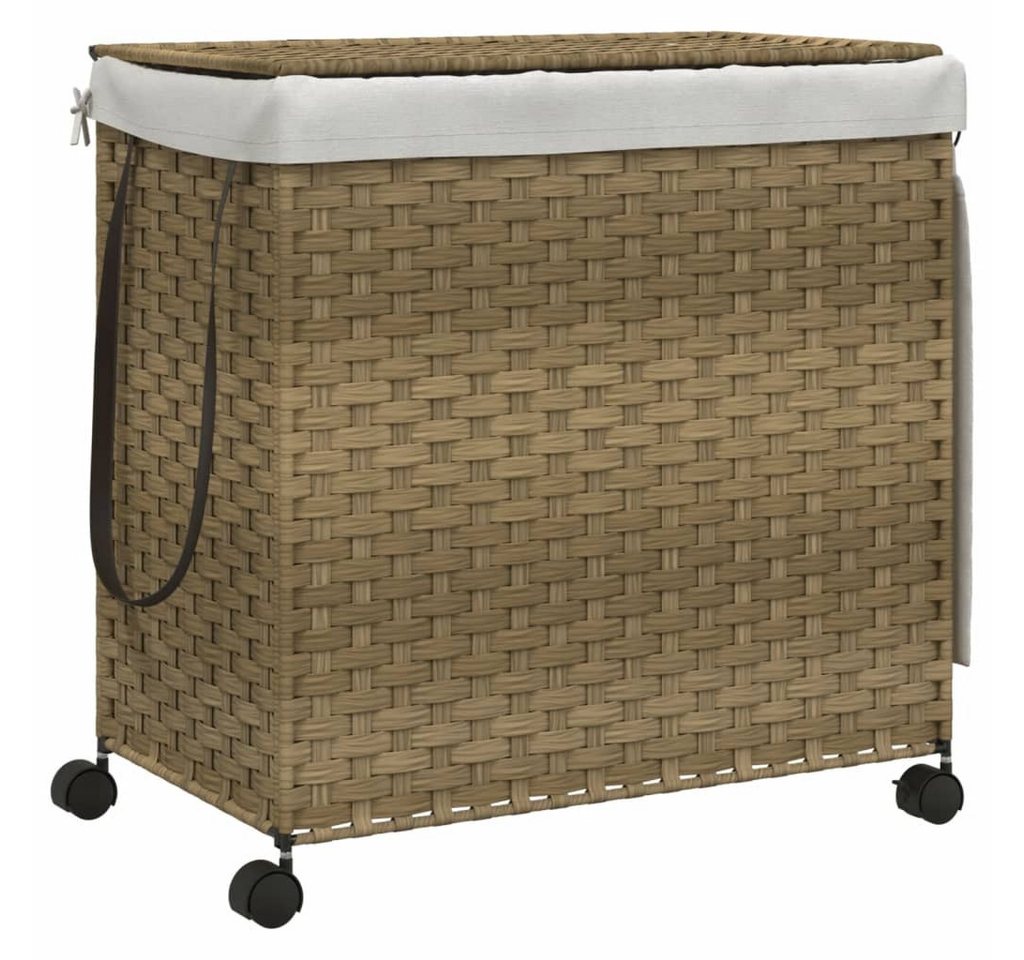 furnicato Wäschekorb mit Rollen 60x35x60,5 cm Rattan (1 St) von furnicato