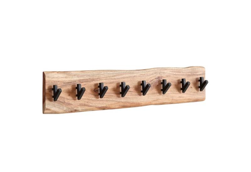 furnicato Garderoben-Set Design Wandgarderobe Akazie Massivholz / Metall 90 x 19 x 9 cm, (1-St) von furnicato