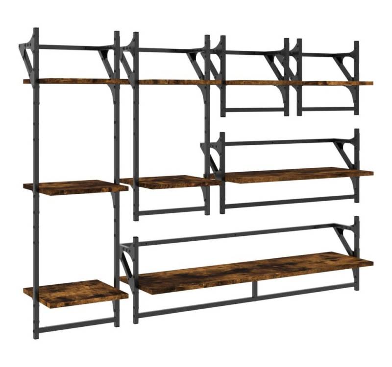 furnicato Wandregal 6-tlg. Wandregal-Set mit Stangen Räuchereiche Holzwerkstoff, 6-tlg. furnicato Wandregal 6-tlg. Wandregal-Set mit Stangen Räuchereiche Holzwerkstoff, 6-tlg. von furnicato